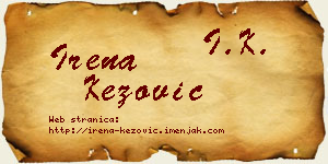 Irena Kezović vizit kartica